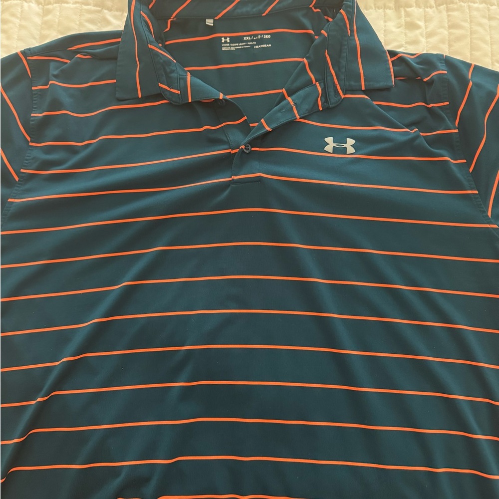 Under Armour Men's Blue Striped Polo XXL